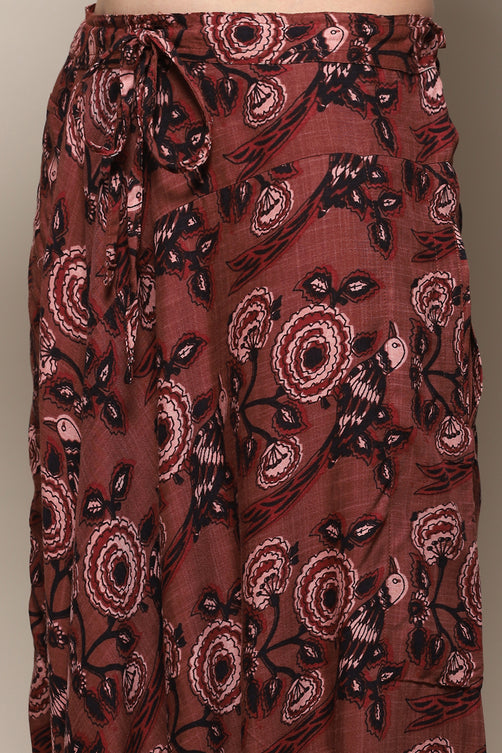 Solid Rayon Asymmetric Kurta Dhoti Set