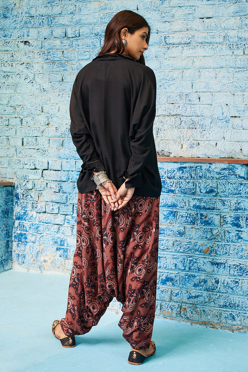 Solid Rayon Asymmetric Kurta Dhoti Set