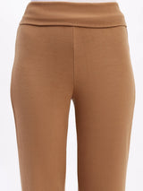 Beige Rayon Blend Bootcut Co-ord Set