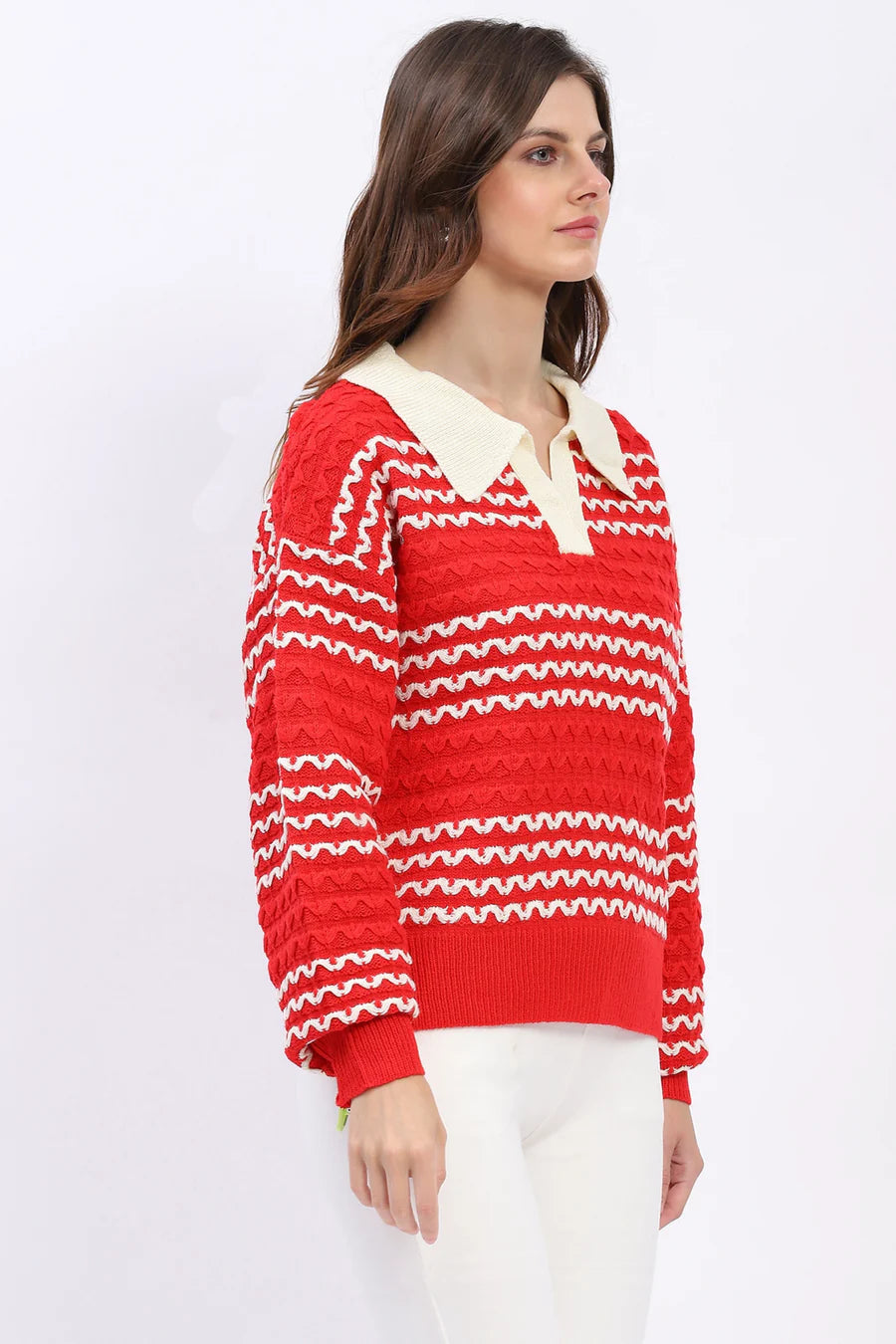 Cozy Wool Blend Pullover - Red
