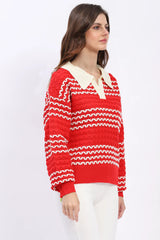 Cozy Wool Blend Pullover - Red
