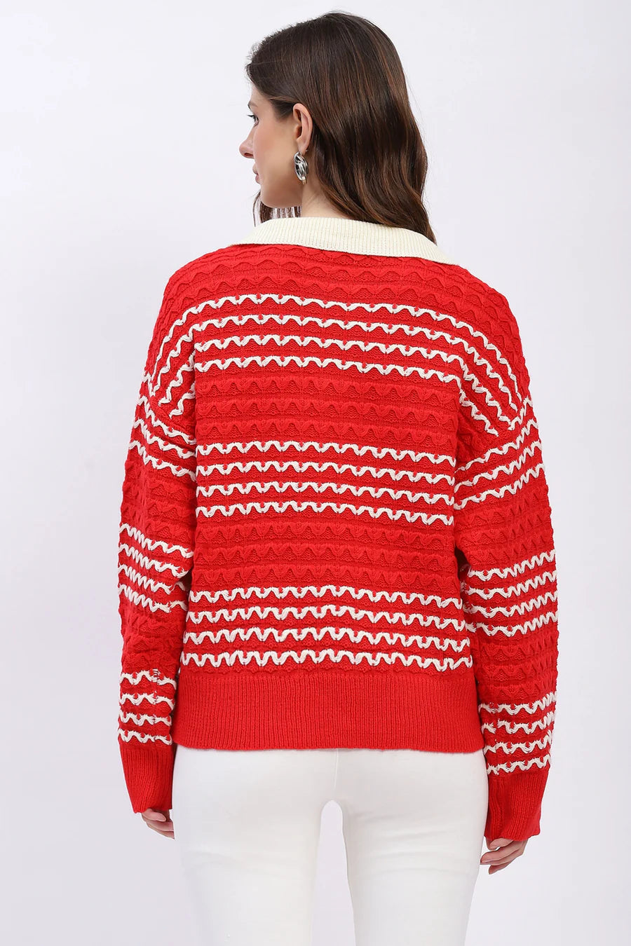 Cozy Wool Blend Pullover - Red