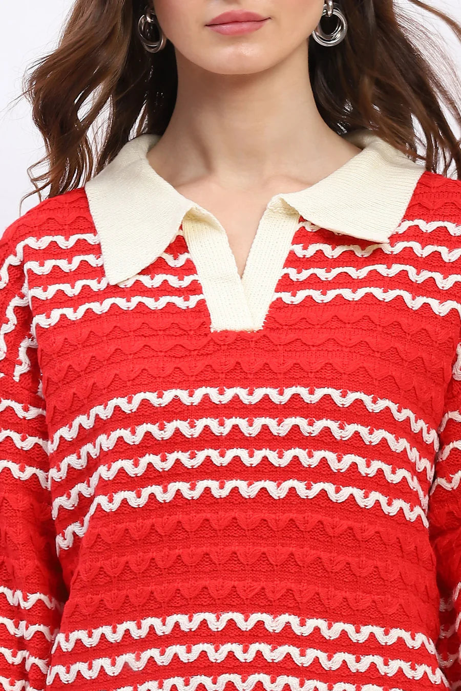 Cozy Wool Blend Pullover - Red