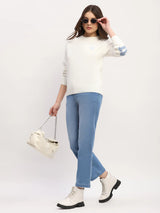 Off-White Embroidered Viscose Blend Pullover