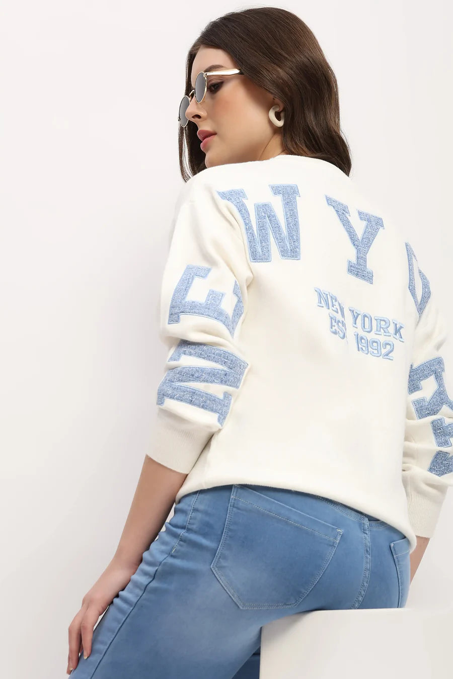 Off-White Embroidered Viscose Blend Pullover