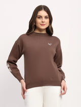 Brown Embroidered Pullover