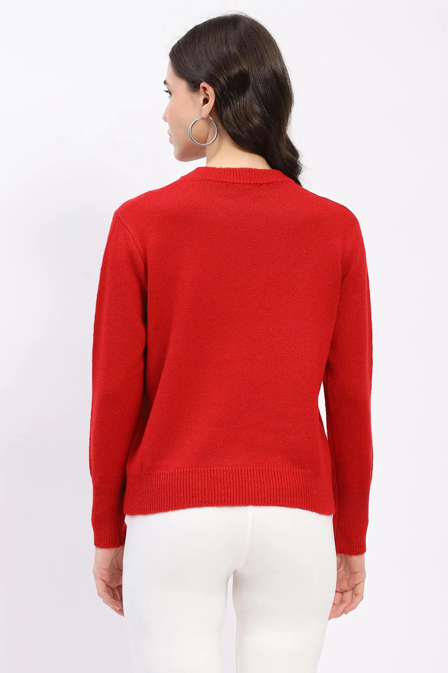 Embellished Sequin & Bead Pullover - Red