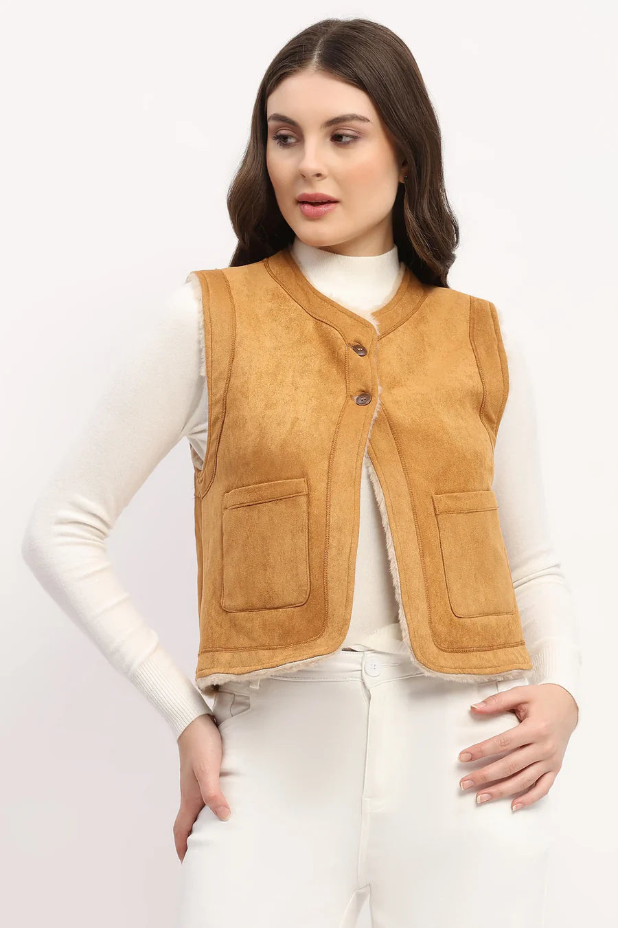 Brown Faux Fur Lined Jacket