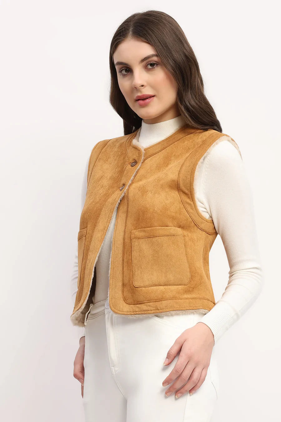 Brown Faux Fur Lined Jacket