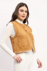 Brown Faux Fur Lined Jacket