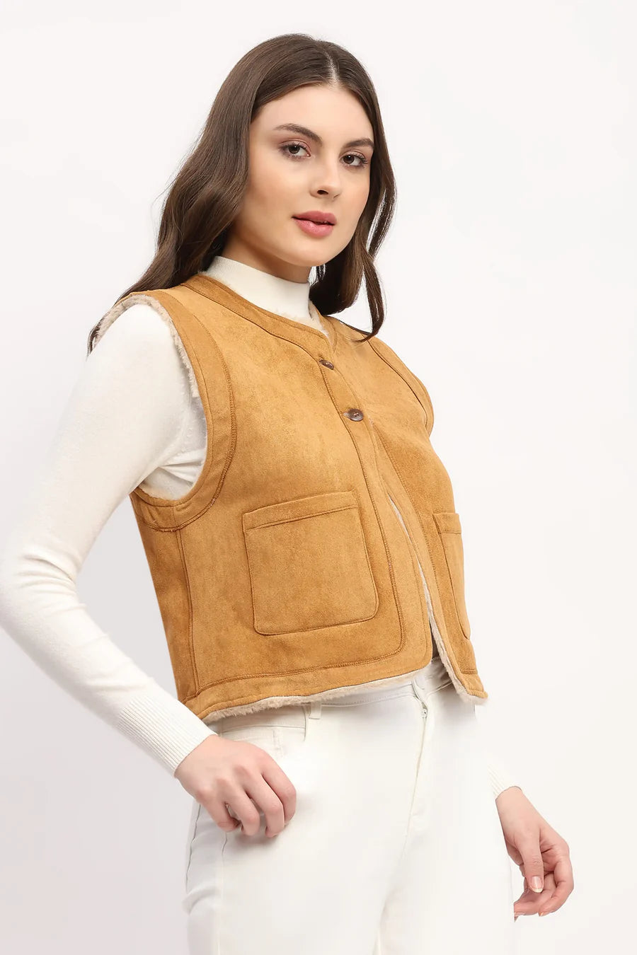 Brown Faux Fur Lined Jacket