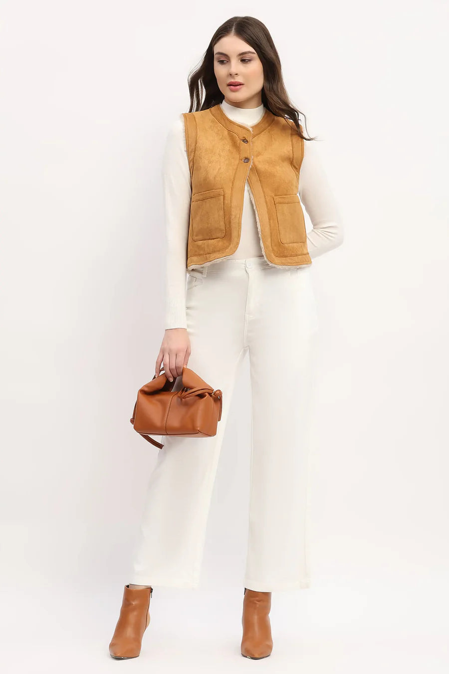 Brown Faux Fur Lined Jacket