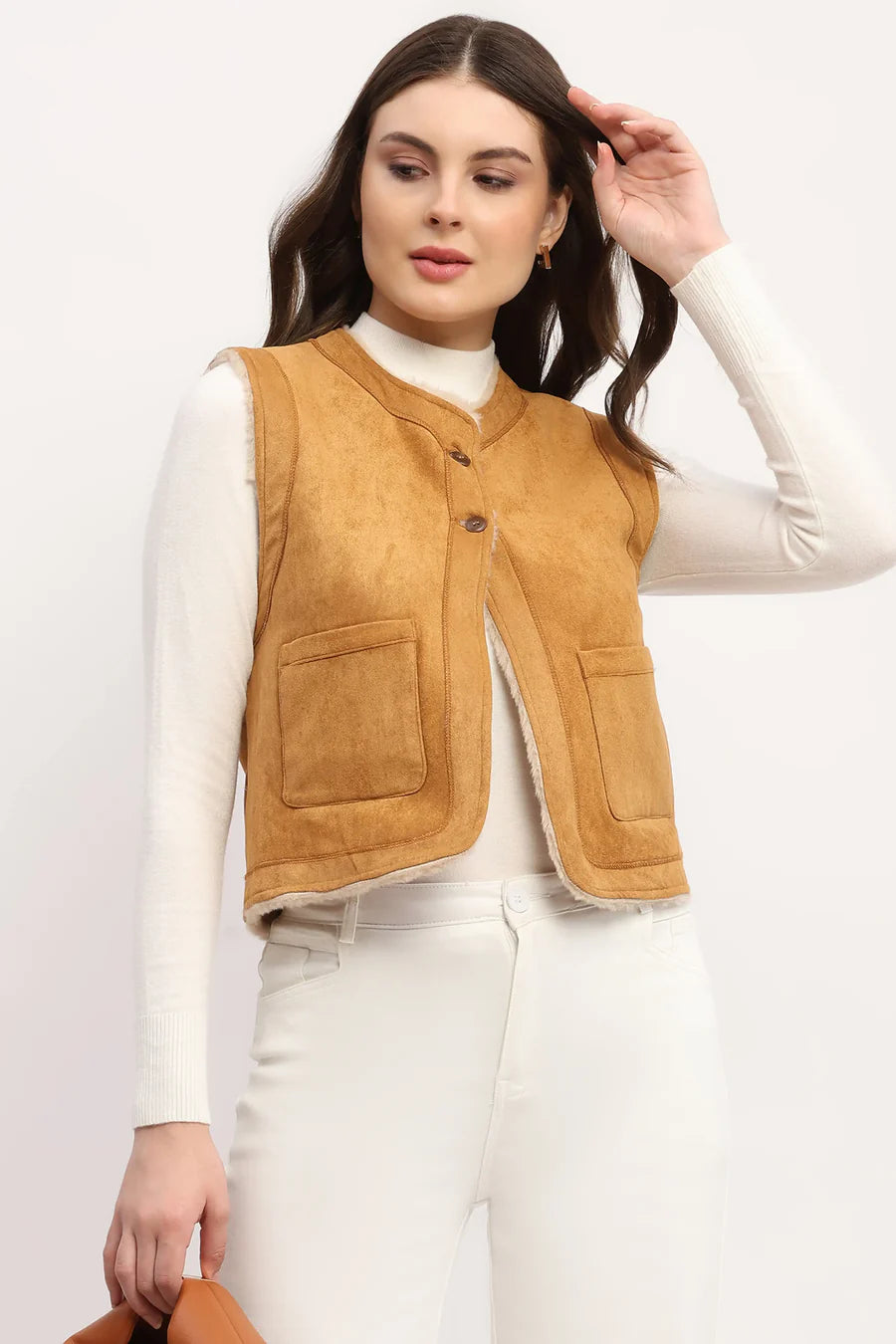 Brown Faux Fur Lined Jacket