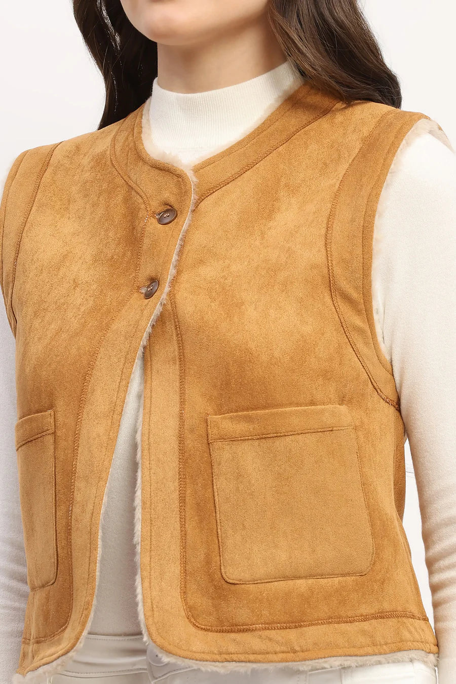 Brown Faux Fur Lined Jacket