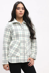 Grey Check Fleece-Lined Shacket