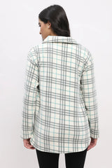 Grey Check Fleece-Lined Shacket