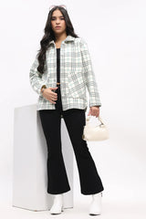 Grey Check Fleece-Lined Shacket