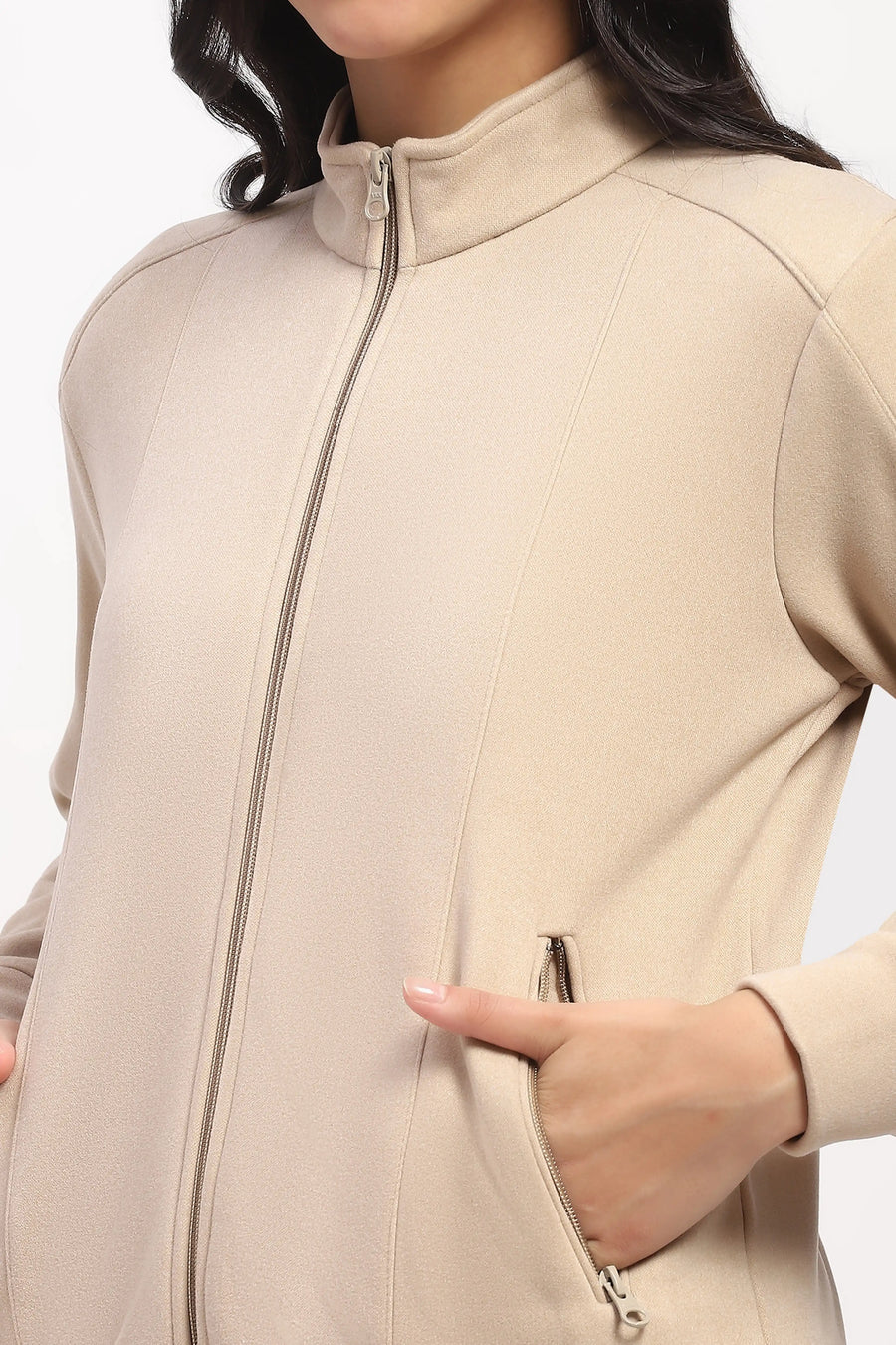 Beige Front-Open Co-ord Set