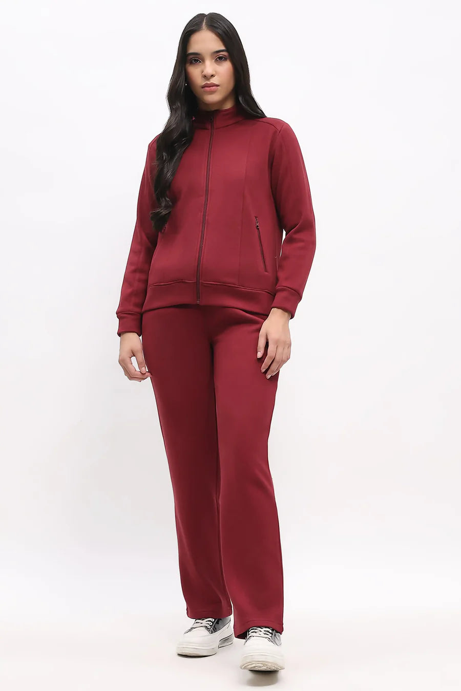 Maroon Front-Open Co-ord Set