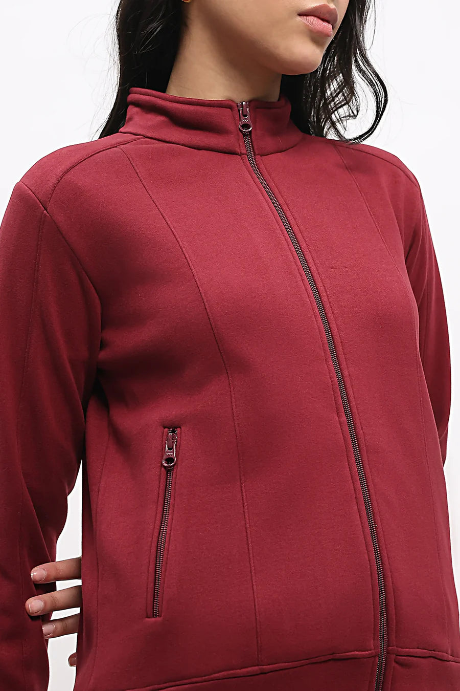 Maroon Front-Open Co-ord Set