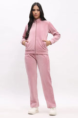 Pink Velvet-Finish Co-ord Set
