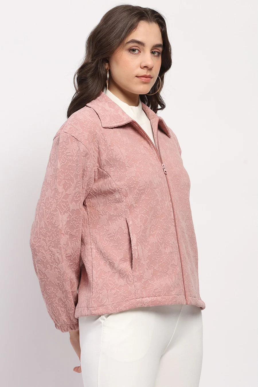 Pink Embossed Sweatshirt