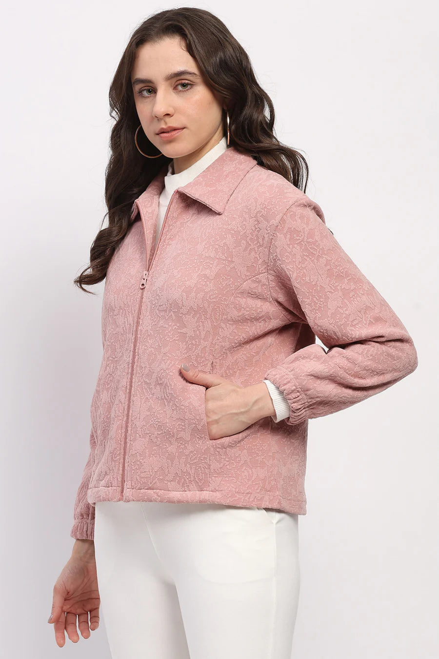 Pink Embossed Sweatshirt