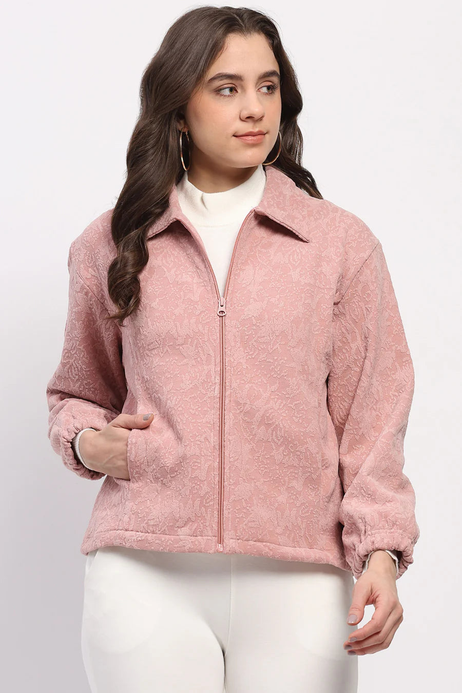 Pink Embossed Sweatshirt