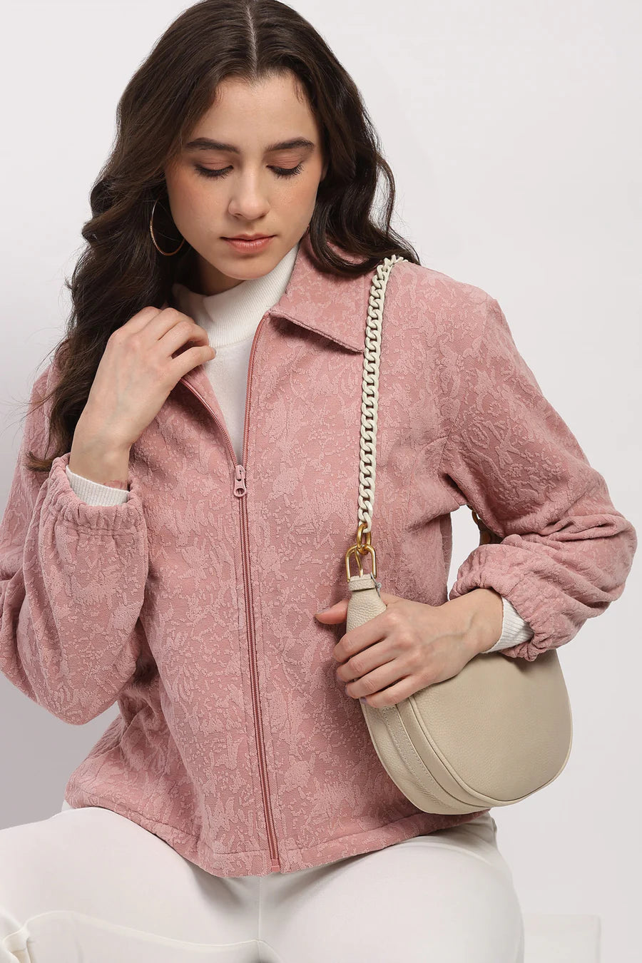 Pink Embossed Sweatshirt