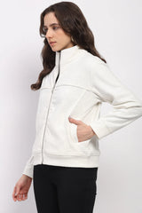 White Embossed Sweatshirt