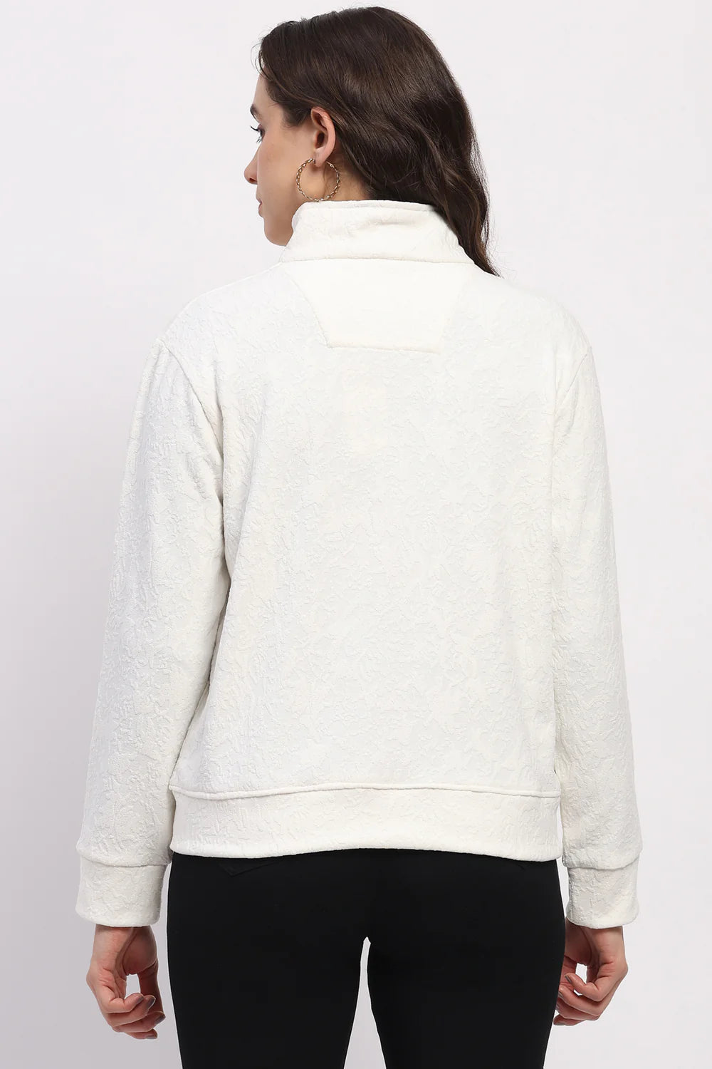 White Embossed Sweatshirt