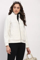 White Embossed Sweatshirt