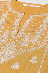 Solid Rayon (LIVA) Straight Kurta Palazzo Set