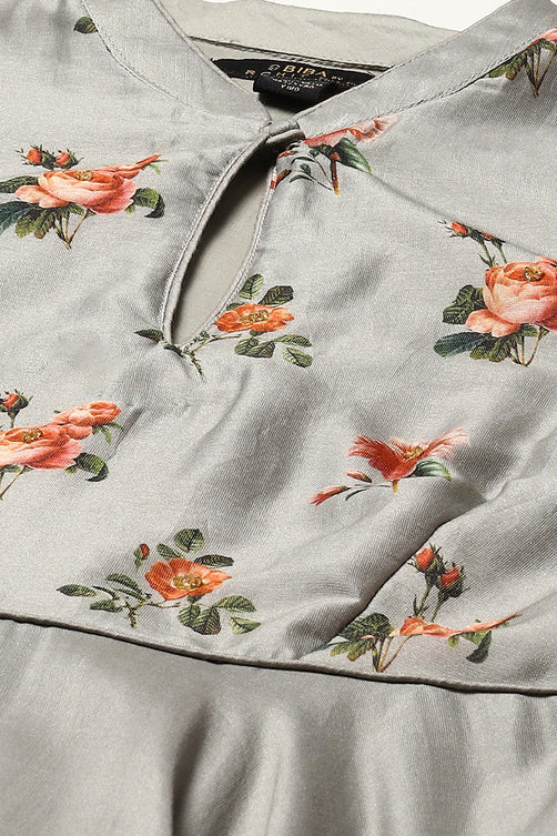 Rohit Bal Pista Green Cotton Blend Anarkali Kurta Suit Set