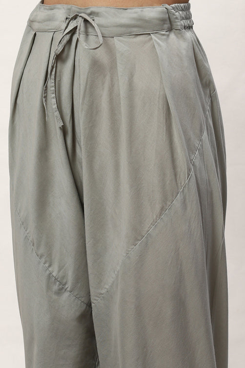 Rohit Bal Pista Green Cotton Blend Anarkali Kurta Suit Set