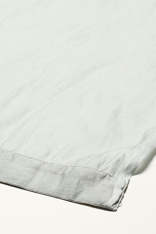 Rohit Bal Pista Green Cotton Blend Anarkali Kurta Suit Set