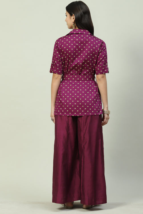 Woven Cotton Straight Kurta Sharara Set