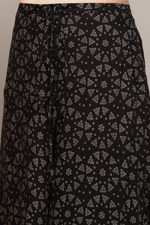 Printed Polyester Flared Kurta Palazzo Set