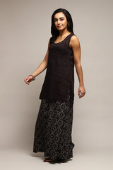 Printed Polyester Flared Kurta Palazzo Set