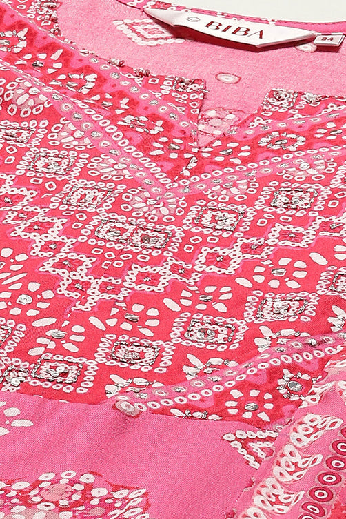 Printed Rayon (LIVA) Straight Kurta Palazzo Set