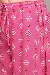 Printed Rayon (LIVA) Straight Kurta Palazzo Set