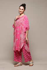 Printed Rayon (LIVA) Straight Kurta Palazzo Set