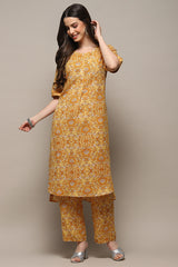 Printed Rayon Straight Kurta Palazzo Set