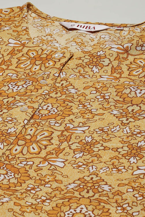 Printed Rayon Straight Kurta Palazzo Set