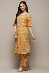 Printed Rayon Straight Kurta Palazzo Set