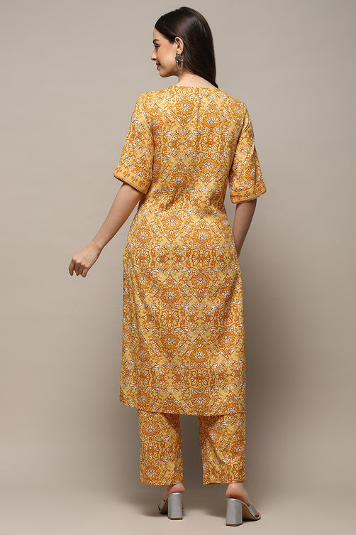 Printed Rayon Straight Kurta Palazzo Set