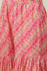 Woven Cotton Anarkali Kurta Garara Set with Dupatta