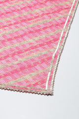 Woven Cotton Anarkali Kurta Garara Set with Dupatta