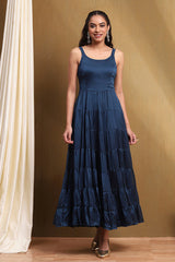 Embroidered Georgette Sleeveless Anarkali Dress