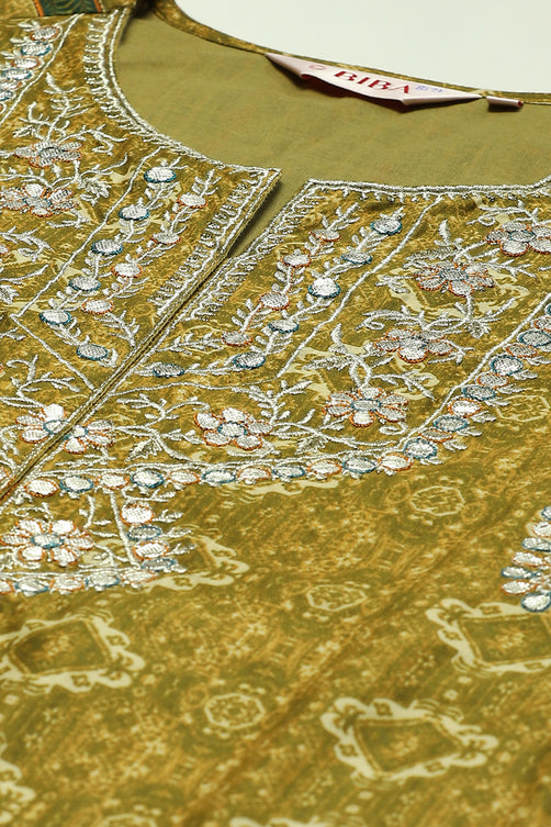 Woven Cotton Straight Kurta Sharara Set with Dupatta